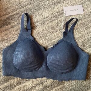 Blue Patterned Bra